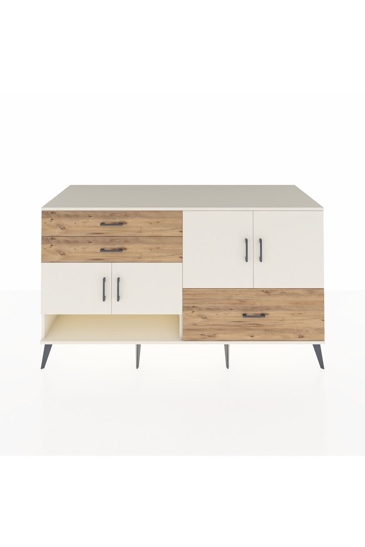 Kronos Konsol 3 Raflı 3 Çekmeceli 4 Kapaklı 176x59x99 Aytaşı-Aytaşı/Çam