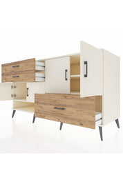 Kronos Konsol 3 Raflı 3 Çekmeceli 4 Kapaklı 176x59x99 Aytaşı-Aytaşı/Çam