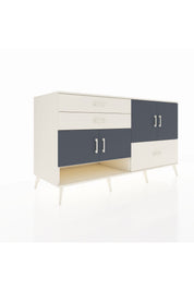 Kronos Konsol 3 Raflı 3 Çekmeceli 4 Kapaklı 176x59x99 Aytaşı-Antrasit/Aytaşı