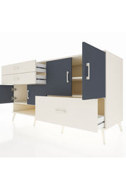 Kronos Konsol 3 Raflı 3 Çekmeceli 4 Kapaklı 176x59x99 Aytaşı-Antrasit/Aytaşı