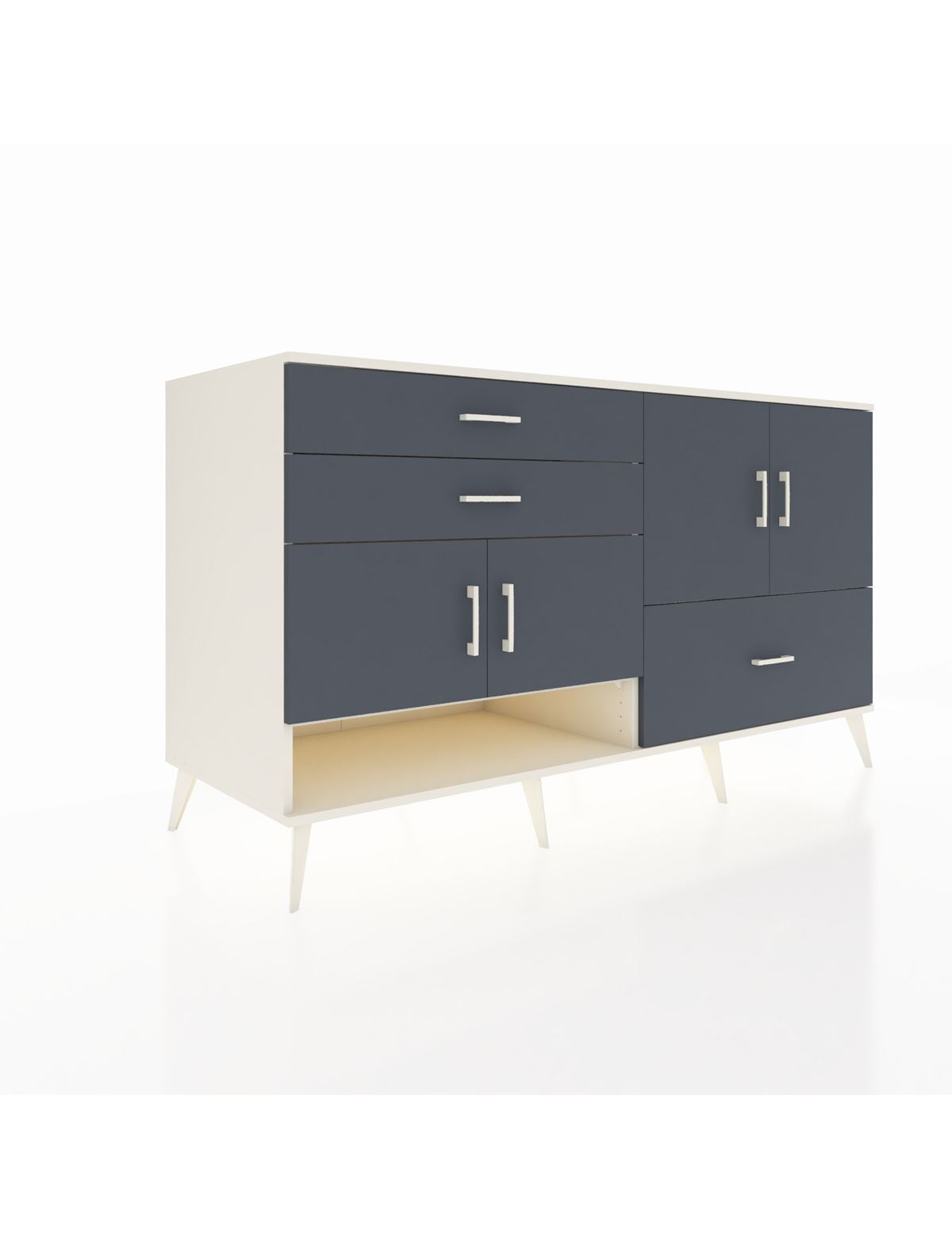 Kronos Konsol 3 Raflı 3 Çekmeceli 4 Kapaklı 176x59x99 Aytaşı-Antrasit