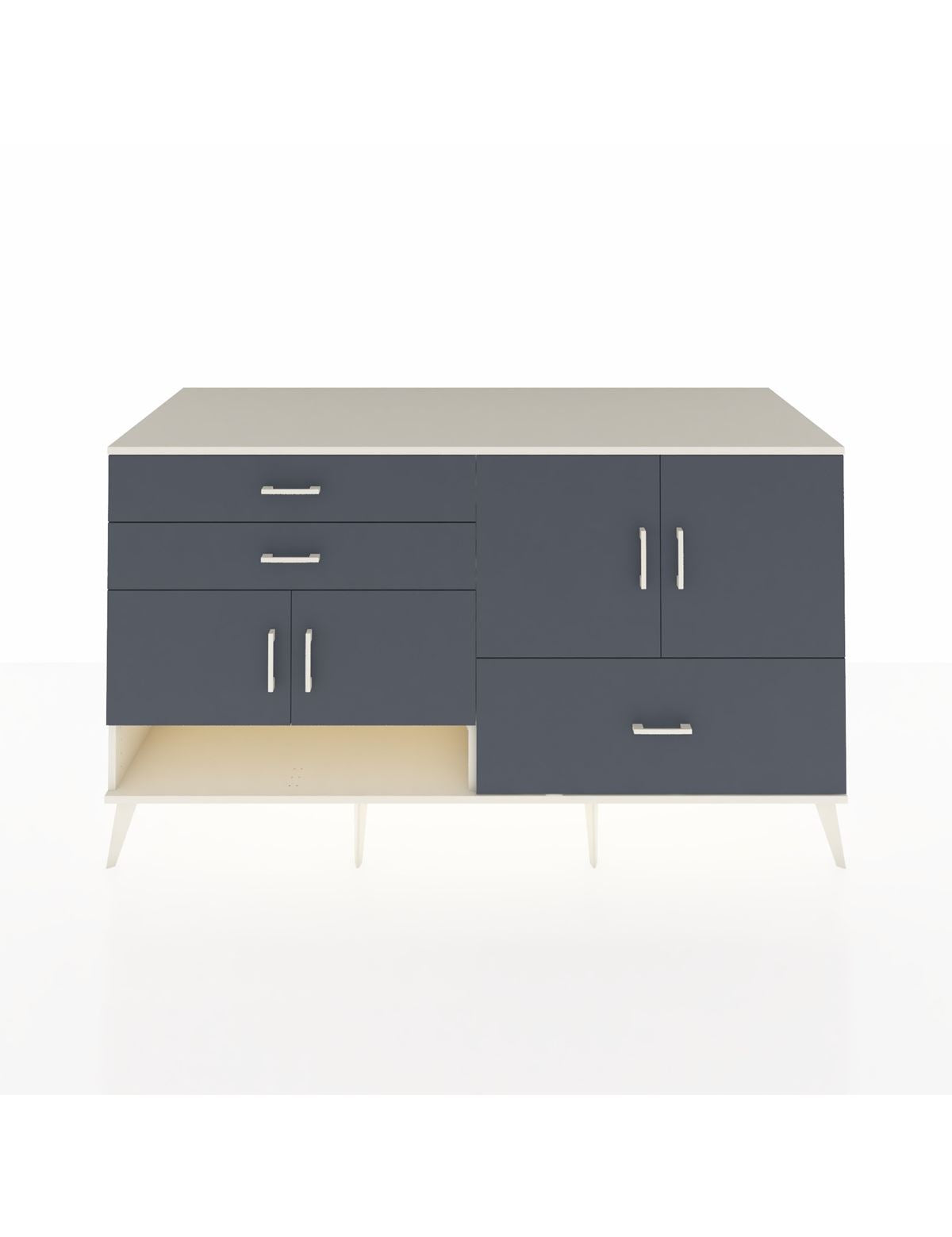 Kronos Konsol 3 Raflı 3 Çekmeceli 4 Kapaklı 176x59x99 Aytaşı-Antrasit