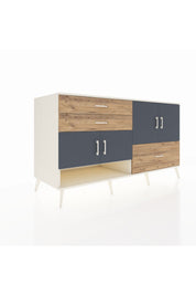 Kronos Konsol 3 Raflı 3 Çekmeceli 4 Kapaklı 176x59x99 Aytaşı-Antrasit/Çam