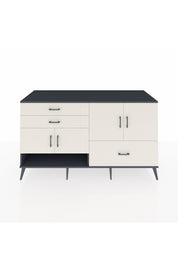 Kronos Konsol 3 Raflı 3 Çekmeceli 4 Kapaklı 176x59x99 Antrasit-Aytaşı