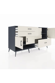 Kronos Konsol 3 Raflı 3 Çekmeceli 4 Kapaklı 176x59x99 Antrasit-Aytaşı