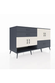 Kronos Konsol 3 Raflı 3 Çekmeceli 4 Kapaklı 176x59x99 Antrasit-Aytaşı/Antrasit