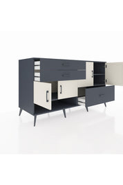 Kronos Konsol 3 Raflı 3 Çekmeceli 4 Kapaklı 176x59x99 Antrasit-Aytaşı/Antrasit