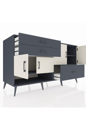 Kronos Konsol 3 Raflı 3 Çekmeceli 4 Kapaklı 176x59x99 Antrasit-Aytaşı/Antrasit