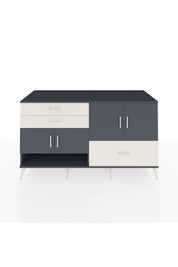 Kronos Konsol 3 Raflı 3 Çekmeceli 4 Kapaklı 176x59x99 Antrasit-Antrasit/Aytaşı