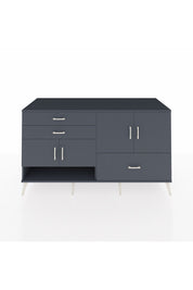 Kronos Konsol 3 Raflı 3 Çekmeceli 4 Kapaklı 176x59x99 Antrasit-Antrasit