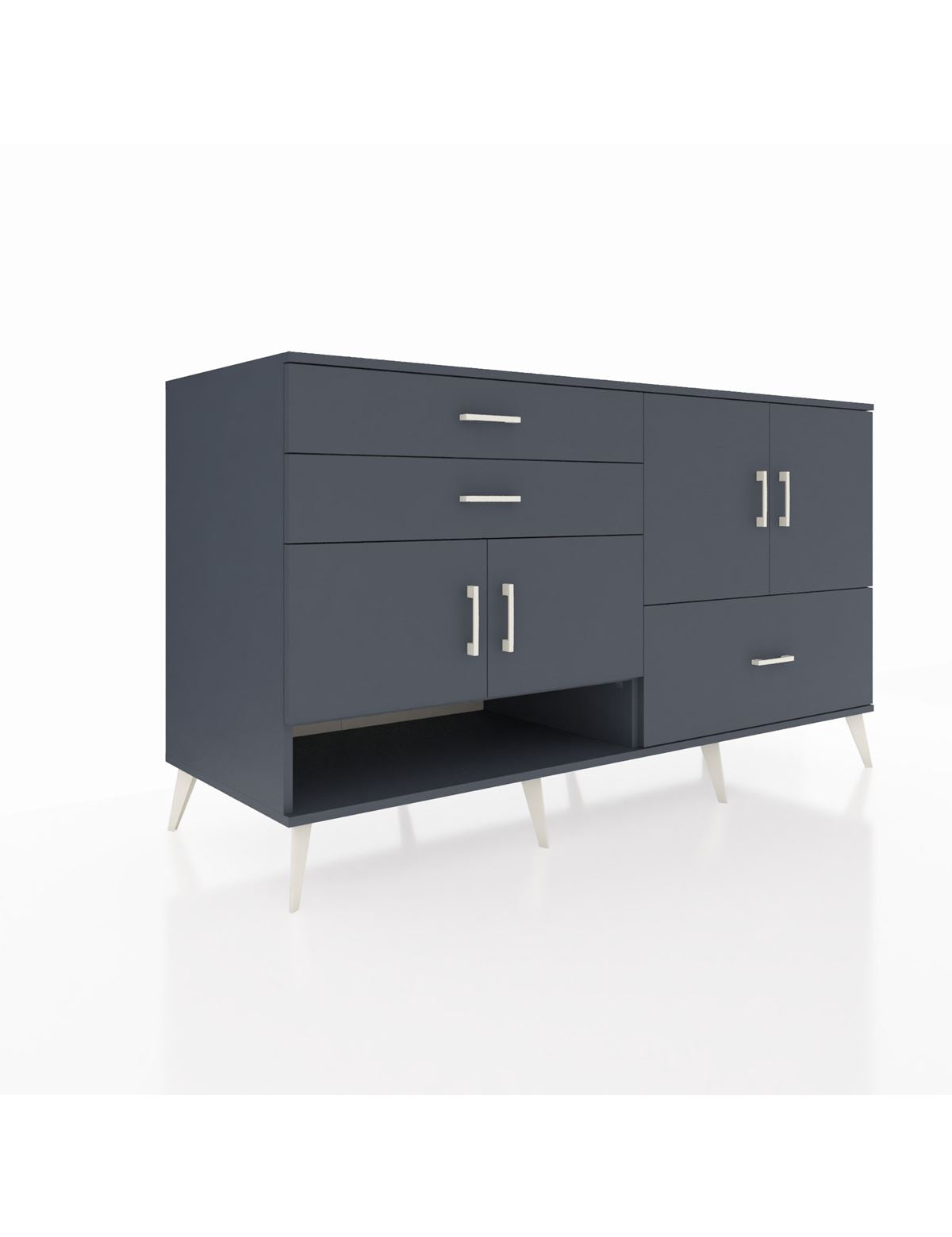 Kronos Konsol 3 Raflı 3 Çekmeceli 4 Kapaklı 176x59x99 Antrasit-Antrasit