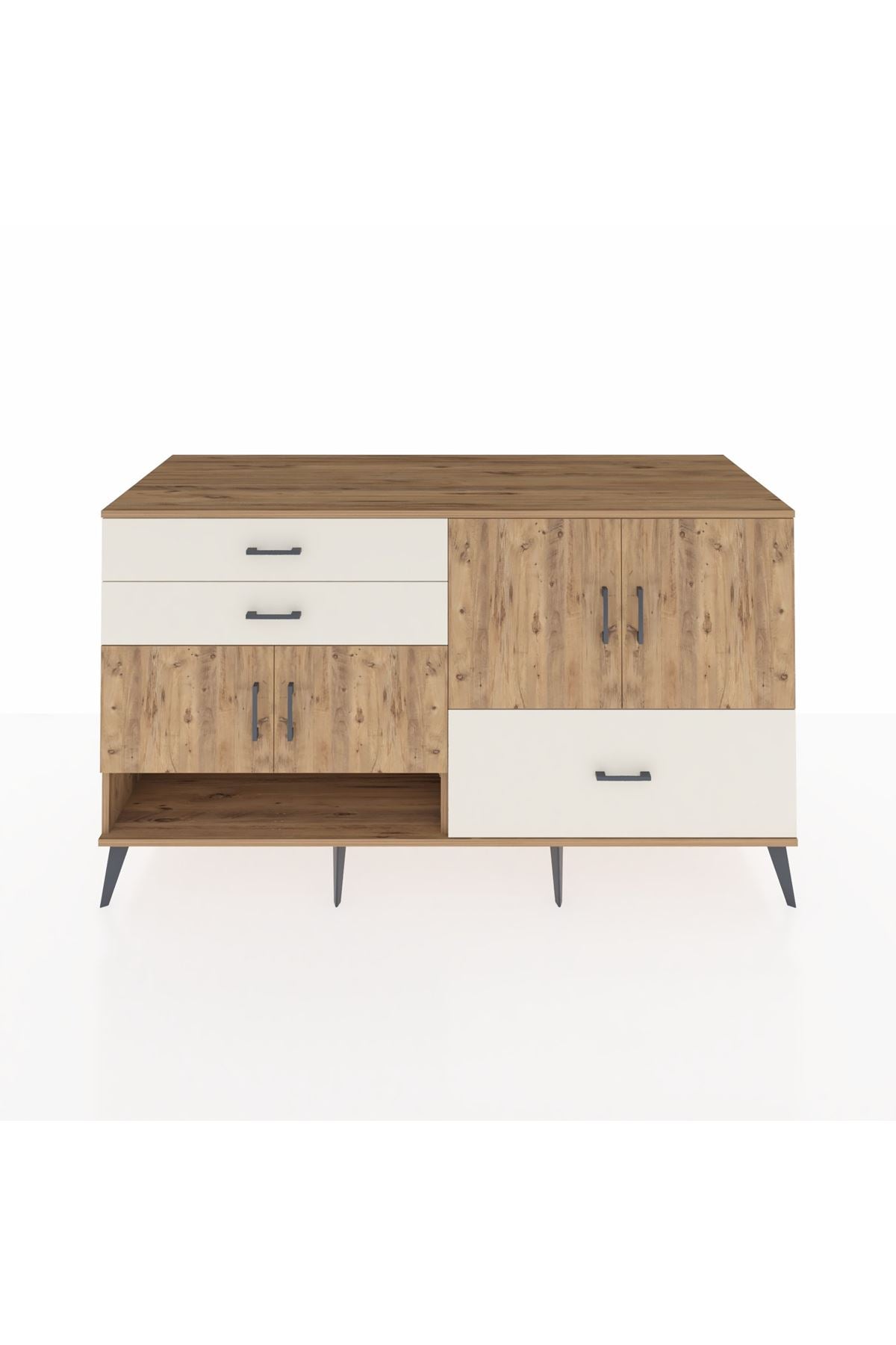 Kronos Konsol 3 Raflı 3 Çekmeceli 4 Kapaklı 176x59x99 Çam-Çam/Aytaşı