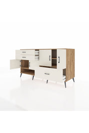 Kronos Konsol 3 Raflı 3 Çekmeceli 4 Kapaklı 176x59x99 Çam-Aytaşı