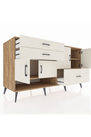 Kronos Konsol 3 Raflı 3 Çekmeceli 4 Kapaklı 176x59x99 Çam-Aytaşı