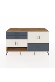 Kronos Konsol 3 Raflı 3 Çekmeceli 4 Kapaklı 176x59x99 Çam-Aytaşı/Antrasit