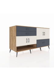 Kronos Konsol 3 Raflı 3 Çekmeceli 4 Kapaklı 176x59x99 Çam-Aytaşı/Antrasit