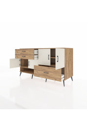 Kronos Konsol 3 Raflı 3 Çekmeceli 4 Kapaklı 176x59x99 Çam-Aytaşı/Çam