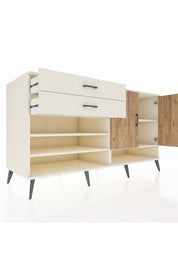 Kronos Konsol 4 Raflı 2 Çekmeceli 2 Kapaklı 176x59x99 Aytaşı-Çam/Aytaşı