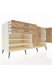 Kronos Konsol 4 Raflı 2 Çekmeceli 2 Kapaklı 176x59x99 Aytaşı-Çam