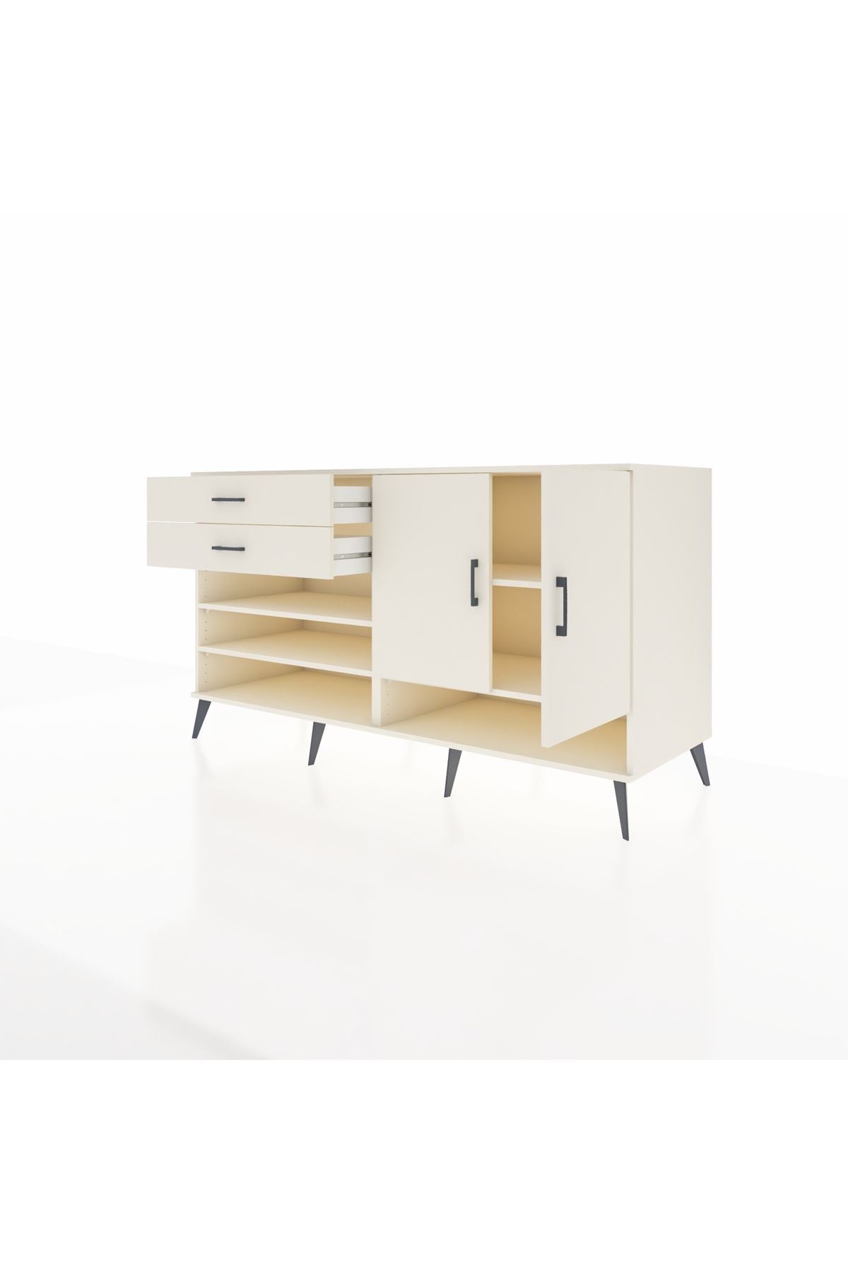 Kronos Konsol 4 Raflı 2 Çekmeceli 2 Kapaklı 176x59x99 Aytaşı-Aytaşı