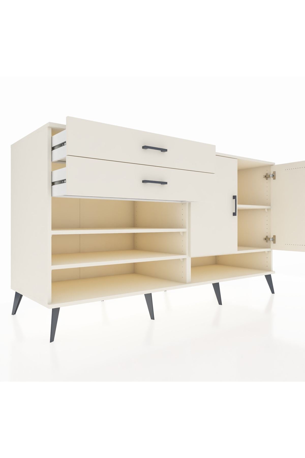 Kronos Konsol 4 Raflı 2 Çekmeceli 2 Kapaklı 176x59x99 Aytaşı-Aytaşı