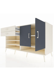 Kronos Konsol 4 Raflı 2 Çekmeceli 2 Kapaklı 176x59x99 Aytaşı-Antrasit/Aytaşı