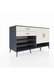 Kronos Konsol 4 Raflı 2 Çekmeceli 2 Kapaklı 176x59x99 Antrasit-Aytaşı