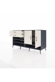 Kronos Konsol 4 Raflı 2 Çekmeceli 2 Kapaklı 176x59x99 Antrasit-Aytaşı