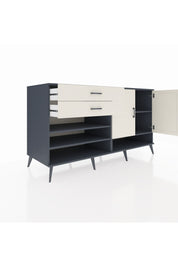 Kronos Konsol 4 Raflı 2 Çekmeceli 2 Kapaklı 176x59x99 Antrasit-Aytaşı