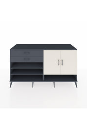 Kronos Konsol 4 Raflı 2 Çekmeceli 2 Kapaklı 176x59x99 Antrasit-Aytaşı/Antrasit