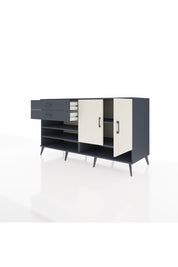 Kronos Konsol 4 Raflı 2 Çekmeceli 2 Kapaklı 176x59x99 Antrasit-Aytaşı/Antrasit