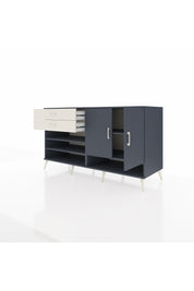 Kronos Konsol 4 Raflı 2 Çekmeceli 2 Kapaklı 176x59x99 Antrasit-Antrasit/Aytaşı