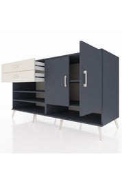 Kronos Konsol 4 Raflı 2 Çekmeceli 2 Kapaklı 176x59x99 Antrasit-Antrasit/Aytaşı