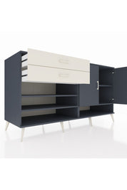 Kronos Konsol 4 Raflı 2 Çekmeceli 2 Kapaklı 176x59x99 Antrasit-Antrasit/Aytaşı