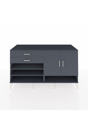 Kronos Konsol 4 Raflı 2 Çekmeceli 2 Kapaklı 176x59x99 Antrasit-Antrasit