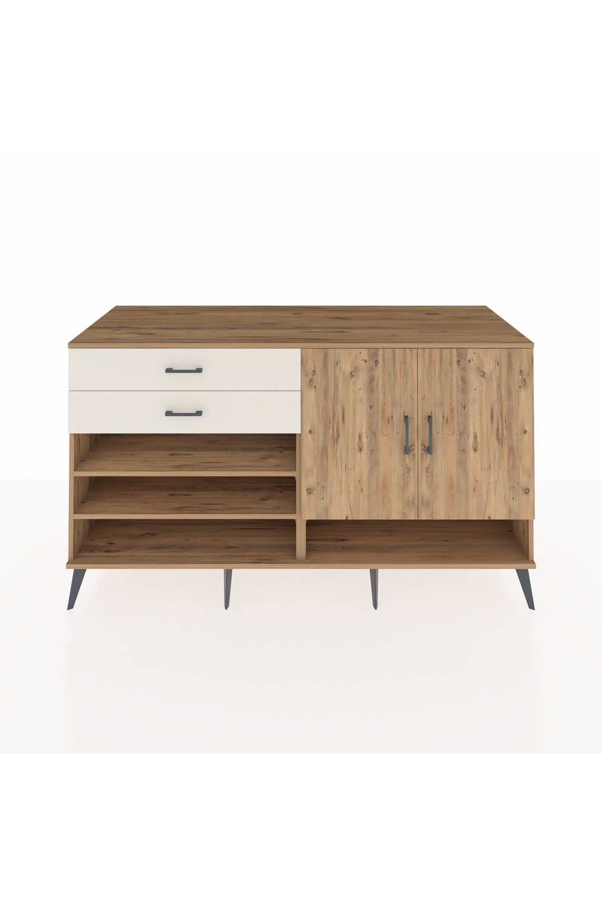 Kronos Konsol 4 Raflı 2 Çekmeceli 2 Kapaklı 176x59x99 Çam-Çam/Aytaşı