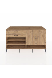 Kronos Konsol 4 Raflı 2 Çekmeceli 2 Kapaklı 176x59x99 Çam-Çam