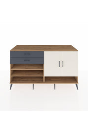 Kronos Konsol 4 Raflı 2 Çekmeceli 2 Kapaklı 176x59x99 Çam-Aytaşı/Antrasit