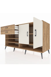 Kronos Konsol 4 Raflı 2 Çekmeceli 2 Kapaklı 176x59x99 Çam-Aytaşı/Çam