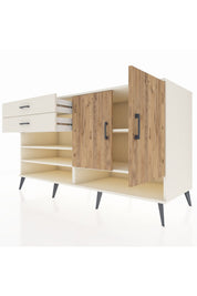 Kronos Konsol 4 Raflı 2 Çekmeceli 2 Kapaklı 176x59x99 Aytaşı-Çam/Aytaşı