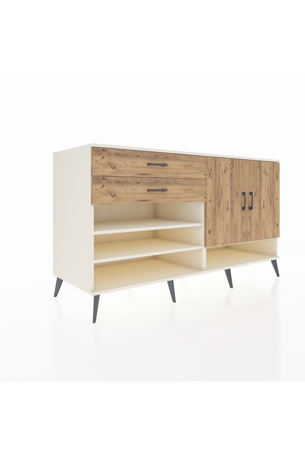 Kronos Konsol 4 Raflı 2 Çekmeceli 2 Kapaklı 176x59x99 Aytaşı-Çam