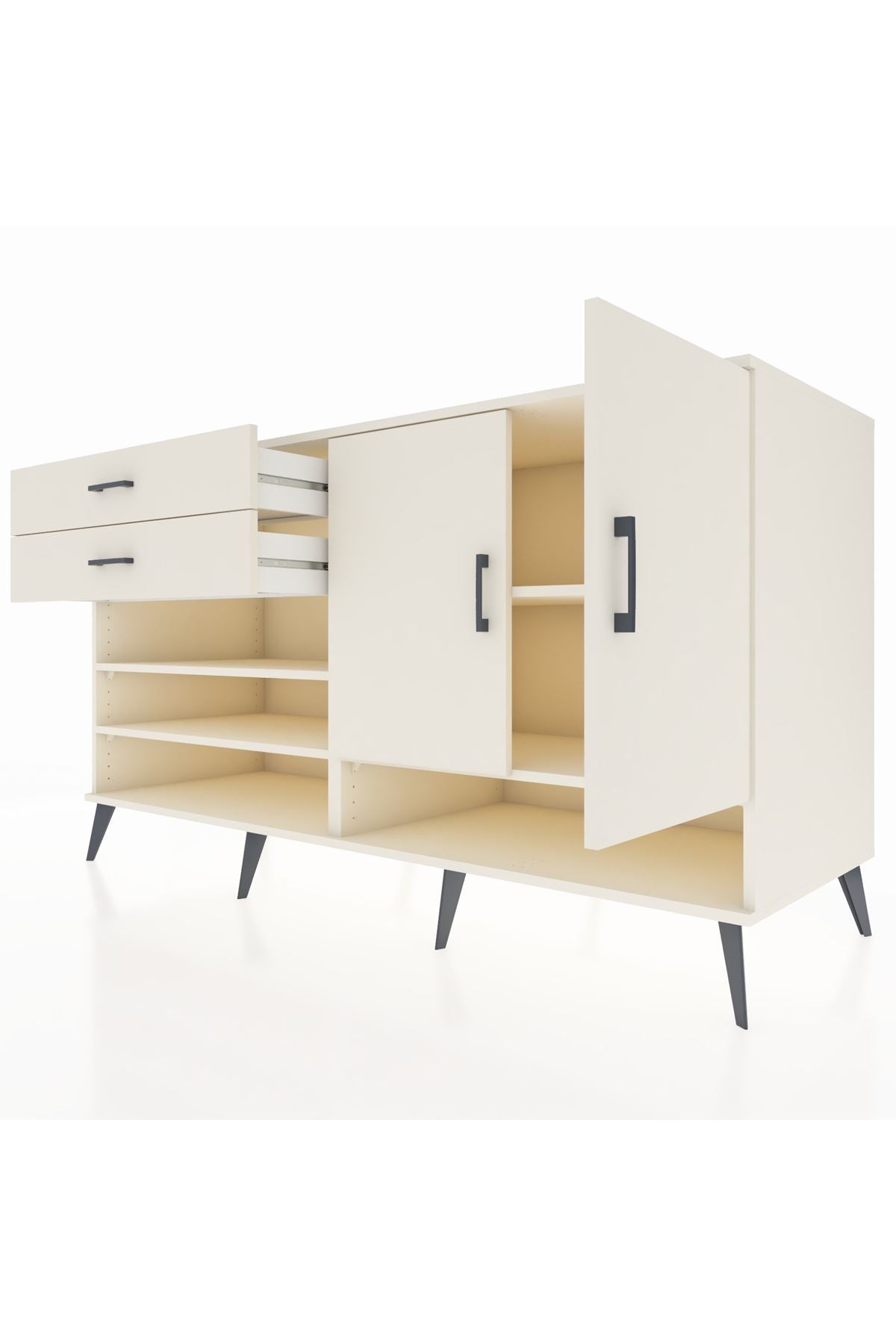 Kronos Konsol 4 Raflı 2 Çekmeceli 2 Kapaklı 176x59x99 Aytaşı-Aytaşı