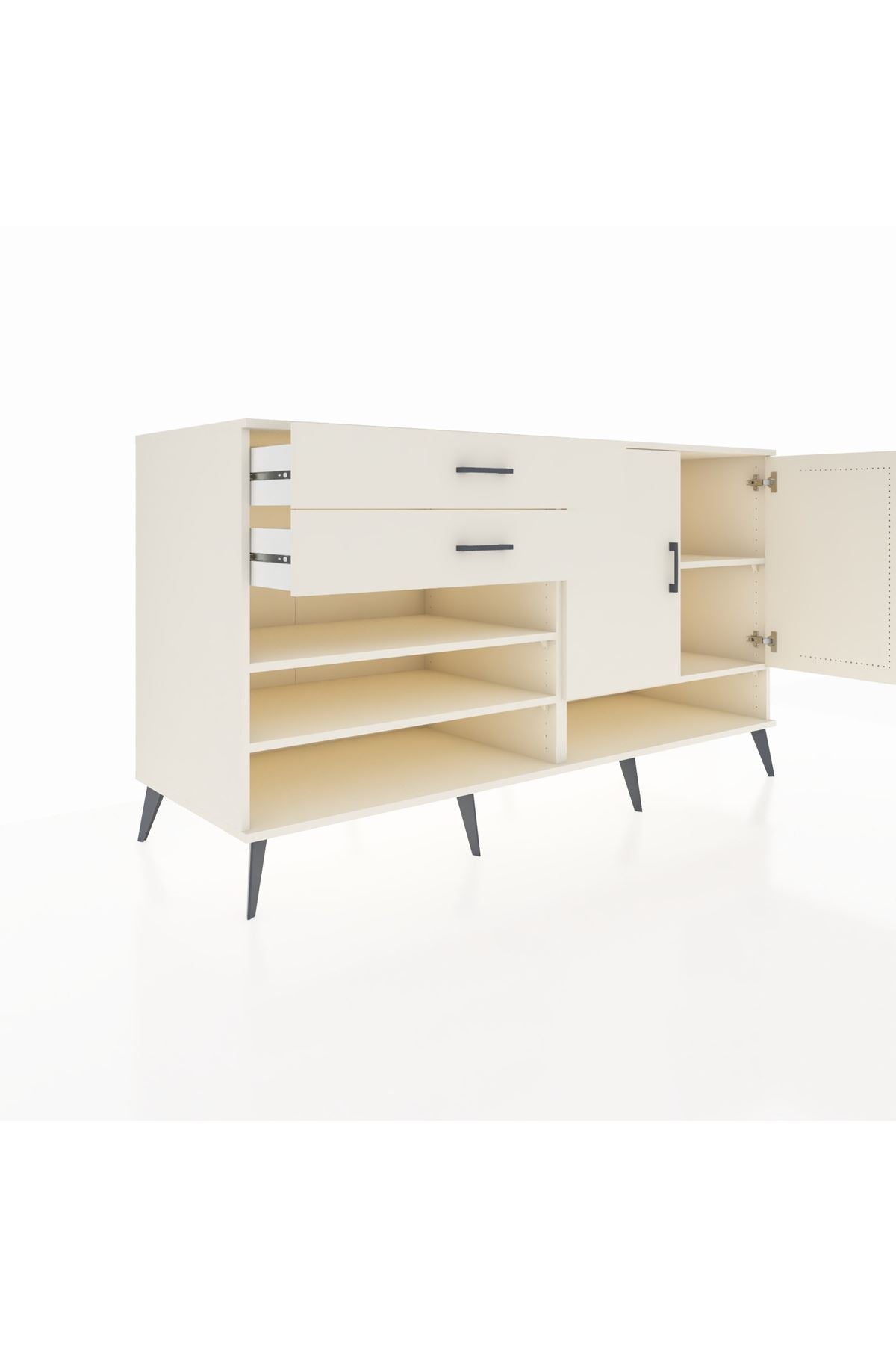 Kronos Konsol 4 Raflı 2 Çekmeceli 2 Kapaklı 176x59x99 Aytaşı-Aytaşı