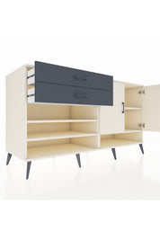 Kronos Konsol 4 Raflı 2 Çekmeceli 2 Kapaklı 176x59x99 Aytaşı-Aytaşı/Antrasit