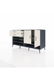 Kronos Konsol 4 Raflı 2 Çekmeceli 2 Kapaklı 176x59x99 Antrasit-Aytaşı