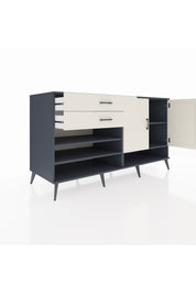 Kronos Konsol 4 Raflı 2 Çekmeceli 2 Kapaklı 176x59x99 Antrasit-Aytaşı