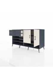 Kronos Konsol 4 Raflı 2 Çekmeceli 2 Kapaklı 176x59x99 Antrasit-Aytaşı/Antrasit