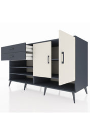 Kronos Konsol 4 Raflı 2 Çekmeceli 2 Kapaklı 176x59x99 Antrasit-Aytaşı/Antrasit