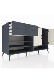 Kronos Konsol 4 Raflı 2 Çekmeceli 2 Kapaklı 176x59x99 Antrasit-Aytaşı/Antrasit