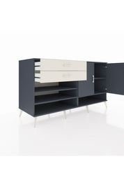 Kronos Konsol 4 Raflı 2 Çekmeceli 2 Kapaklı 176x59x99 Antrasit-Antrasit/Aytaşı